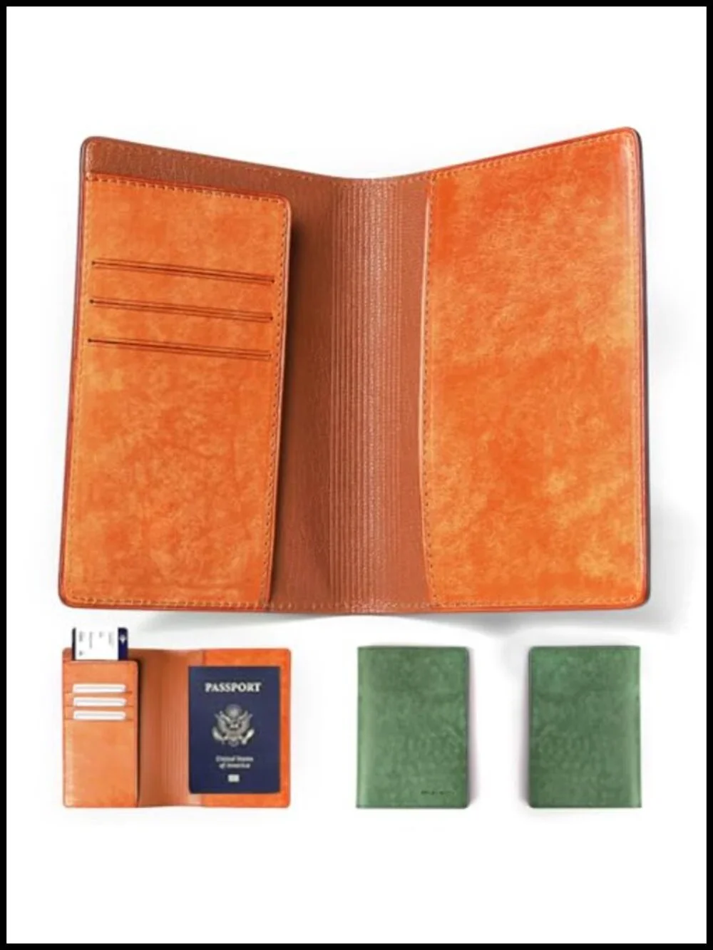 Handmade Genuine Leather Passport Holder with Card Slots | Travel Wallet Cover